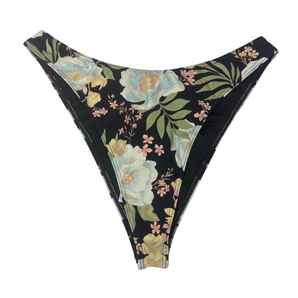 NWT Billabong Lost Cove Skimpy Hike Bikini Black Floral Bottoms Women’s Size L - Picture 3 of 7